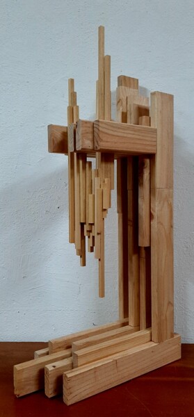 Escultura intitulada "Vibratio #25" por Alberto Simões De Almeida, Obras de arte originais, Madeira