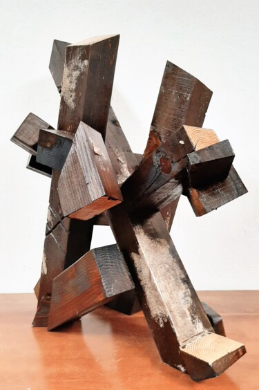 Escultura intitulada "Prechaotic #4" por Alberto Simões De Almeida, Obras de arte originais, Madeira