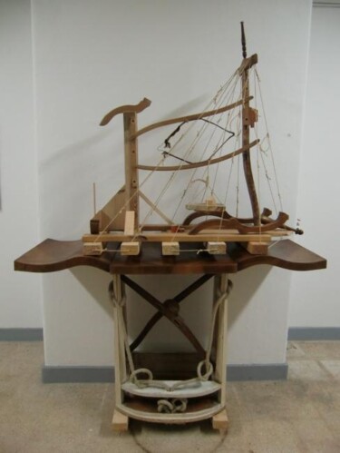 Escultura intitulada "EGO lugares - Barqu…" por Alberto Simões De Almeida, Obras de arte originais, Madeira
