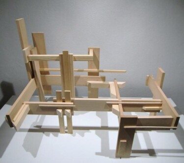 Escultura intitulada "Estrutura #1" por Alberto Simões De Almeida, Obras de arte originais, Madeira