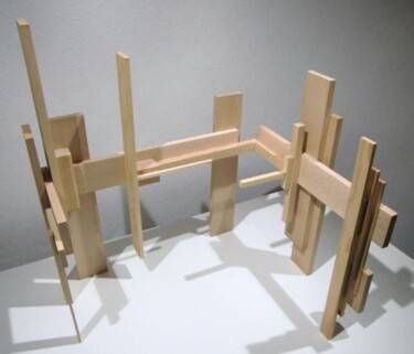 Escultura intitulada "Estrutura #6" por Alberto Simões De Almeida, Obras de arte originais, Madeira