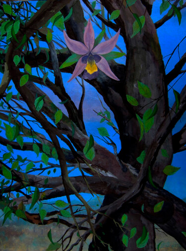 Peinture intitulée "The orchid" par Alberto Thirion, Œuvre d'art originale, Acrylique
