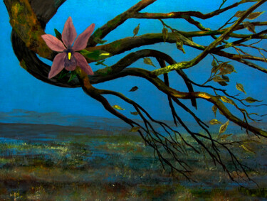 Картина под названием "The orchid on the t…" - Alberto Thirion, Подлинное произведение искусства, Акрил