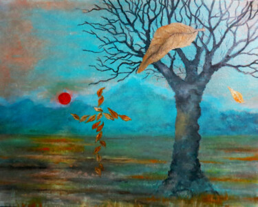 Pintura titulada "Sunset landscape" por Alberto Thirion, Obra de arte original, Oleo