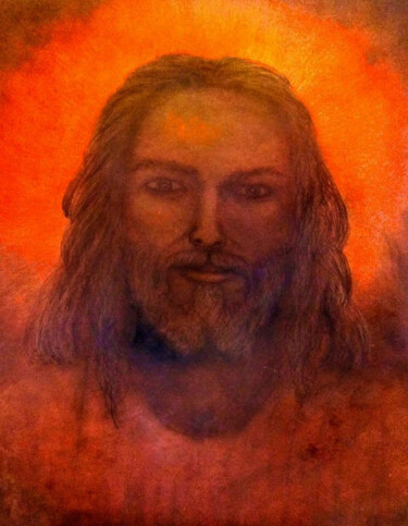 Painting titled "Cristo por Alberto…" by Alberto Thirion, Original Artwork, Oil Mounted on Wood Panel