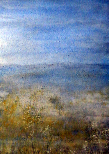 Schilderij getiteld "La Llanura" door Alberto Thirion, Origineel Kunstwerk, Aquarel