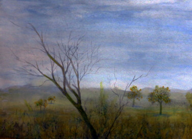 Malerei mit dem Titel "Mexican Landscape" von Alberto Thirion, Original-Kunstwerk, Aquarell