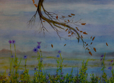 Peinture intitulée "Le vent" par Alberto Thirion, Œuvre d'art originale, Aquarelle