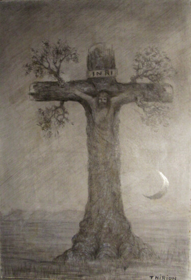 Tekening getiteld "Metaphor of a man's…" door Alberto Thirion, Origineel Kunstwerk, Silverpoint