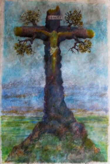 Pintura intitulada "El Día del Árbol: C…" por Alberto Thirion, Obras de arte originais, Pastel