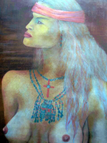 Pittura intitolato "La yaqui" da Alberto Thirion, Opera d'arte originale, Olio