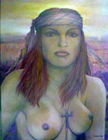 Peinture intitulée "Portrait of woman" par Alberto Thirion, Œuvre d'art originale, Huile