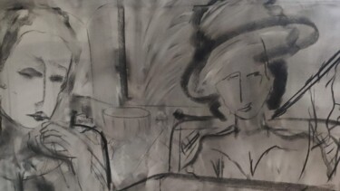 Painting titled "The game" by Alberto Zappia, Original Artwork, Charcoal