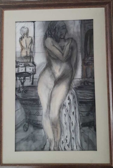 Painting titled "My body  "meu corpo"" by Alberto Zappia, Original Artwork, Charcoal