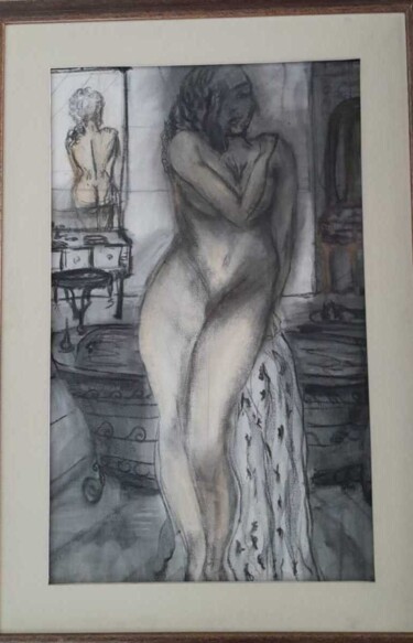 Painting titled "My body  "meu corpo"" by Alberto Zappia, Original Artwork, Charcoal