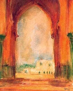 Painting titled "grande mosquée de c…" by Alberto Bertti, Original Artwork