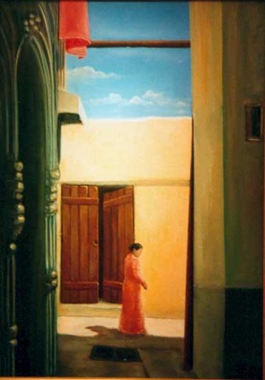 Pittura intitolato "entre rues" da Alberto Bertti, Opera d'arte originale