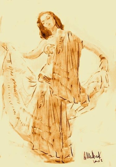 Ζωγραφική με τίτλο "danceuse arabe" από Alberto Bertti, Αυθεντικά έργα τέχνης, Λάδι
