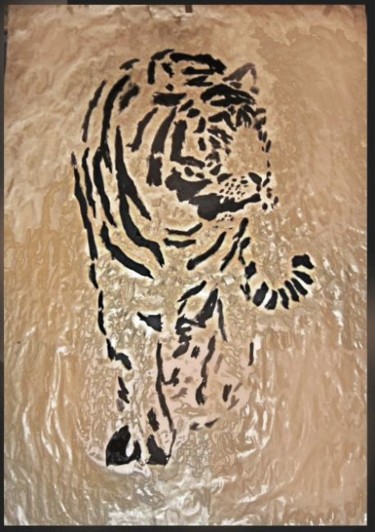 Painting titled "tigre 1" by Alberto Bertti, Original Artwork, Other