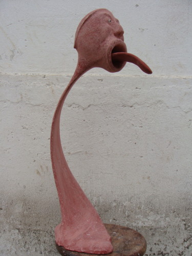 Sculpture titled "Evil-speaking" by Alberto Kissola, Original Artwork, Resin