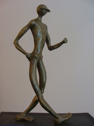 Sculpture titled "race walking" by Alberto Kissola, Original Artwork, Resin