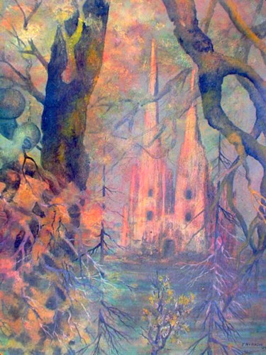 Santa Fe,New Mexico Painting titled "Santa Fe,New Mexico" by Alberto Thirion: Christian Artist And Ecologist, Original Art, Oil