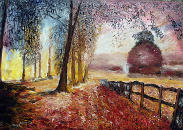 Pintura titulada "Autumn Landscape" por Albert Serino, Obra de arte original, Acrílico