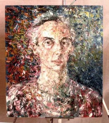 Painting titled "Autoportrait hmm" by Alien, Original Artwork