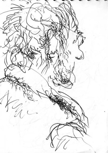 Drawing titled "Homme_de_dos_rajz.j…" by Alien, Original Artwork