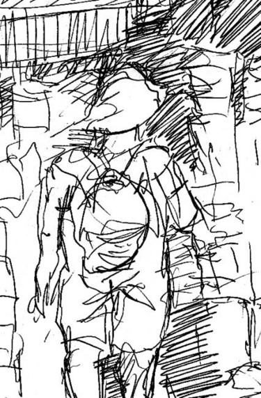 Drawing titled "Touriste.jpg" by Alien, Original Artwork