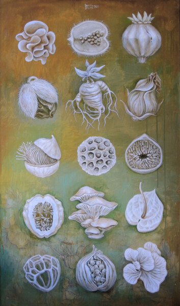 The botanical atlas. Painting titled "The botanical atlas." by Albina Bunina, Original Art, Oil