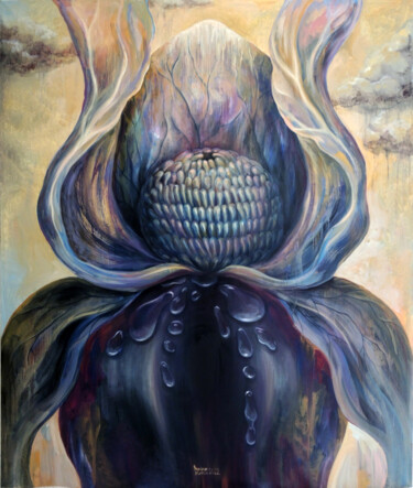 Картина под названием "A flower bloomed in…" - Albina Bunina, Подлинное произведение искусства, Масло