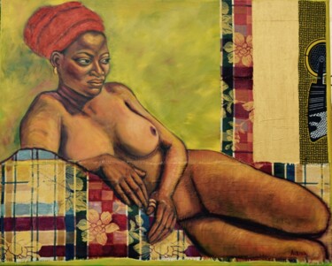 Painting titled "African colors" by Albina Urbanek, Original Artwork, Oil