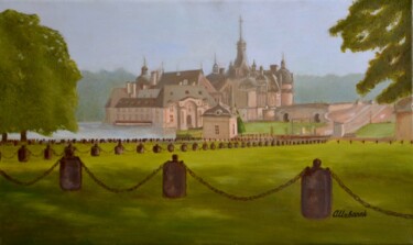 Painting titled "Chateau de Chantilly" by Albina Urbanek, Original Artwork, Oil
