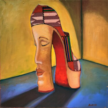Painting titled "Shoes with character" by Albina Urbanek, Original Artwork, Oil