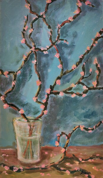 Pittura intitolato "Sakura" da Albina Urbanek, Opera d'arte originale, Olio