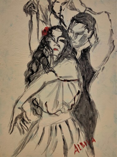 Pintura intitulada "Flamenco" por Albina Urbanek, Obras de arte originais, Acrílico