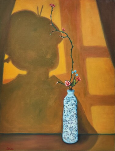Pittura intitolato "Ikebana" da Albina Urbanek, Opera d'arte originale, Olio