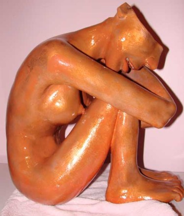 Escultura intitulada "Pensadora" por Alceo Luiz De Costa Dcosta, Obras de arte originais
