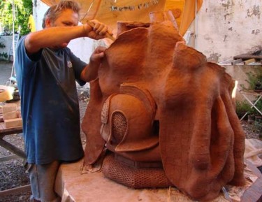 Escultura intitulada "Santo Expedito" por Alceo Luiz De Costa Dcosta, Obras de arte originais