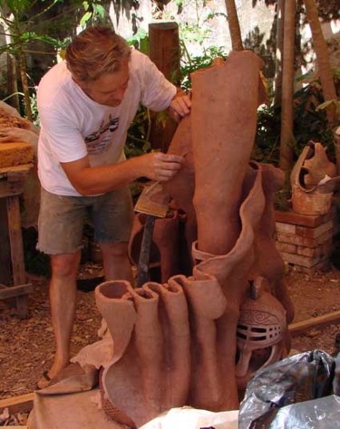 Escultura intitulada "Santo Expedito" por Alceo Luiz De Costa Dcosta, Obras de arte originais