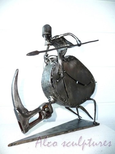 Sculpture intitulée "troll de combat" par Alco, Œuvre d'art originale