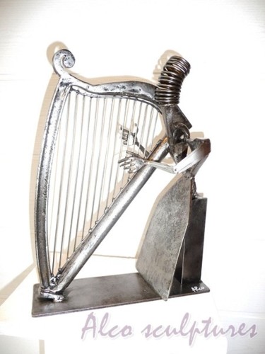 Γλυπτική με τίτλο "harpiste" από Alco, Αυθεντικά έργα τέχνης