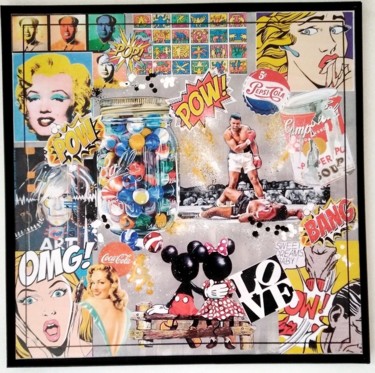 Collages intitulée "Pop-Art , Mickey &…" par Alberto Cordiero, Œuvre d'art originale, Découpages