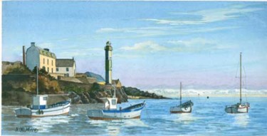 Peinture intitulée "port de Doëlan fini…" par Alain Delafosse, Œuvre d'art originale