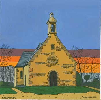 Peinture intitulée "petite chapelle à s…" par Alain Delafosse, Œuvre d'art originale