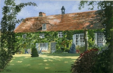 Peinture intitulée "Maison Normande (co…" par Alain Delafosse, Œuvre d'art originale