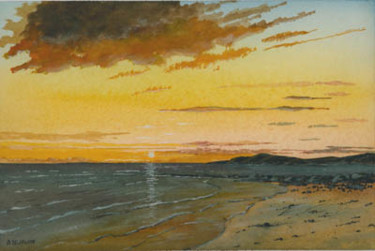 Painting titled "coucher de soleil" by Alain Delafosse, Original Artwork