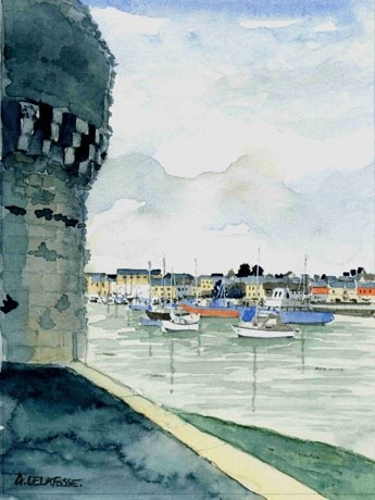 Painting titled "concaneau, le port…" by Alain Delafosse, Original Artwork
