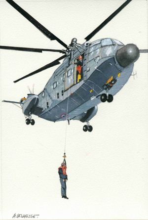 Painting titled "aeronavale helico" by Alain Delafosse, Original Artwork